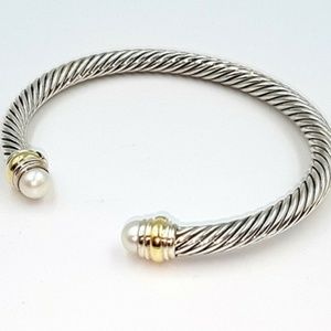 David Yurman Silver and Gold Cable Bracelet